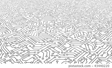 White circuit board pattern texture. High-tech background in dig White circuit board pattern texture. High-tech background in dig 43440220