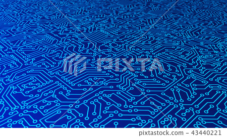 Blue circuit board pattern texture. High-tech background in digi Blue circuit board pattern texture. High-tech background in digi 43440221