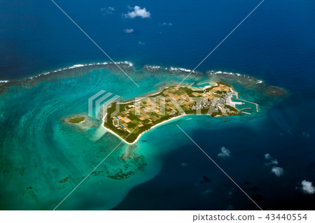 Okinawa Prefecture Tsuken Island aerial view 43440554