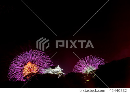 滋賀縣彥根/北碧湖大型煙花節彥根城堡天守閣比較光合成 43440882