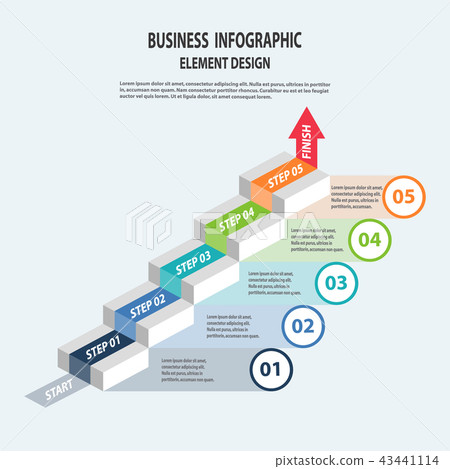 Infographics business template with arrow steps - Stock Illustration ...