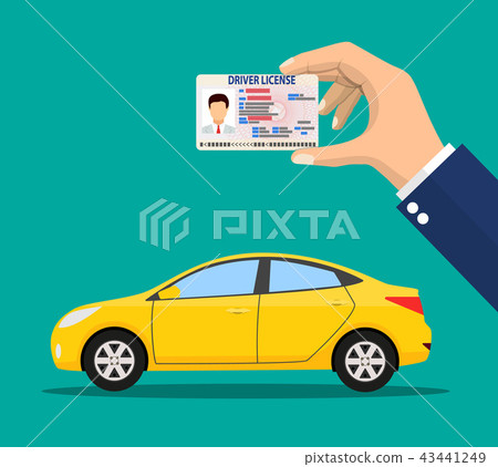 Car driver license identification card in hand Car driver license identification card in hand 43441249