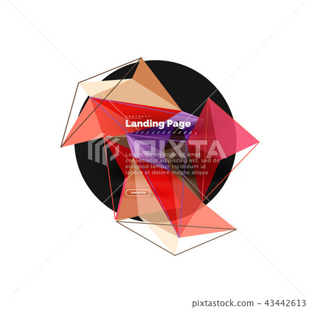 Polygonal geometric design, abstract shape made of triangles, trendy background 43442613