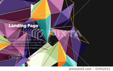 Polygonal geometric design, abstract shape made of triangles, trendy background Polygonal geometric design, abstract shape made of triangles, trendy background 43442632
