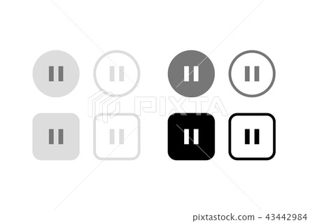 Pause button. Graphic material, UI, application design parts Pause button. Graphic material, UI, application design parts 43442984