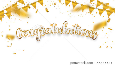 Congratulations Gold Celebration Background Stock Illustration 43443323 Pixta