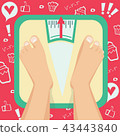 Feet on weighing scales. Vector illustration 43443840