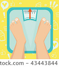 Feet on weighing scales. Vector illustration 43443844