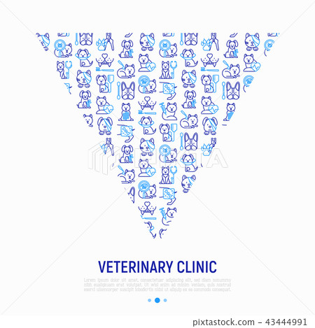 Veterinary clinic concept in triangle 43444991