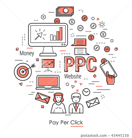 Round concept of pay per click 43445130