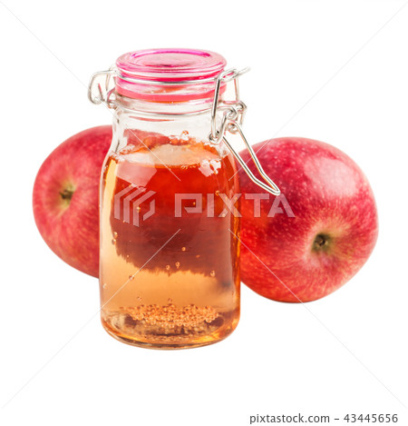Homemade apple cider and fresh fruits 43445656