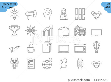 Linear icon set 2 - BUSINESS 43445860