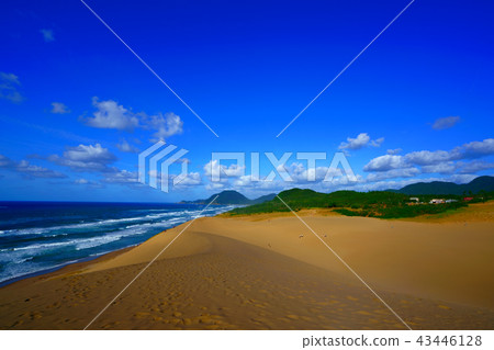 Tottori sand dune and blue sky 43446128