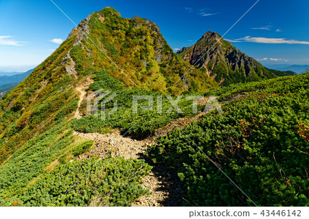 Yatsugatake main peak / Akadake seen from the vertical runway near Asahidake Yatsugatake main peak / Akadake seen from the vertical runway near Asahidake 43446142