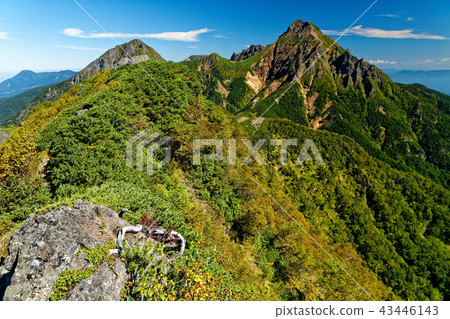 Yatsugatake main peak / Akadake and Amidake area seen from the vertical runway near Asahidake Yatsugatake main peak / Akadake and Amidake area seen from the vertical runway near Asahidake 43446143