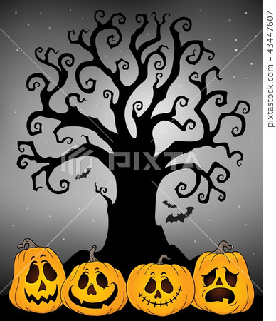 Halloween tree silhouette topic 4 Halloween tree silhouette topic 4 43447607