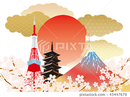 Japan illustration white Japan illustration white 43447678