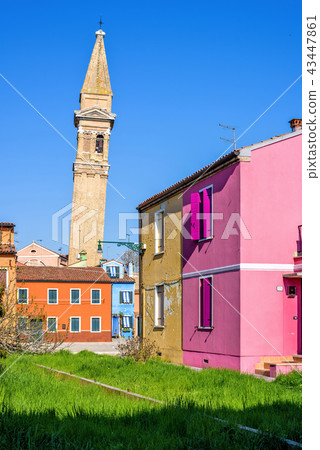 Daylight view to vibrant colorful city buildings 43447861