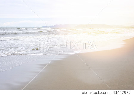 Daylight view from seaside to sand with foot Daylight view from seaside to sand with foot 43447972