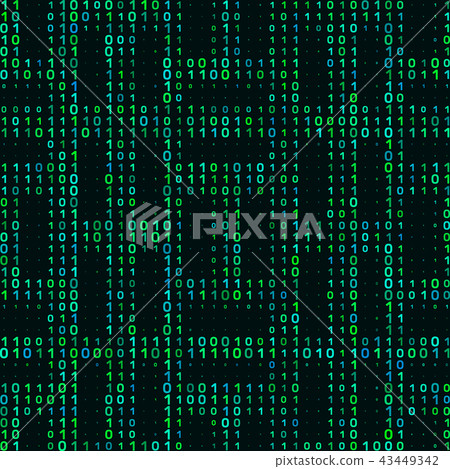 Abstract ornament of binary codes. Halftone style. Abstract ornament of binary codes. Halftone style. 43449342