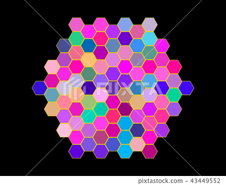 Unique Hexagonal Objects Hexagonal object of hexagons. Isolated on black - Stock Illustration ...