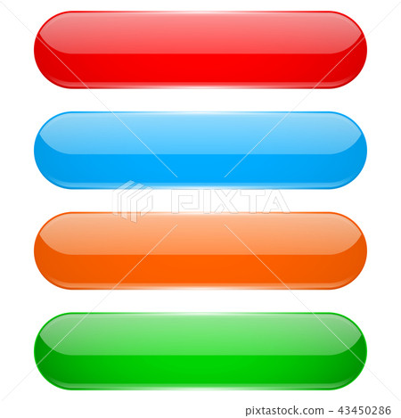 Colored oval buttons. 3d glass menu icons 43450286