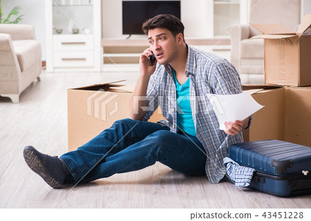 Unemployed man receiving foreclosure notice letter 43451228