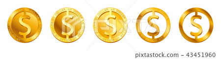 Vector money dollar sign (Dollar coin icon)  43451960