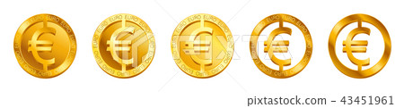 Vector money Euro sign (Euro coin icon) isolated  43451961