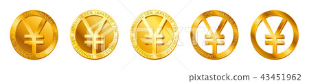 Vector money Japanese yen sign (Yen coin icon) 43451962
