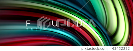 Wave fluid flowing colors motion effect, holographic abstract background. Vector illustration Wave fluid flowing colors motion effect, holographic abstract background. Vector illustration 43452252