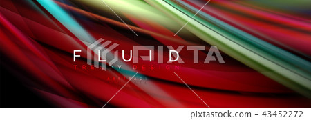 Wave fluid flowing colors motion effect, holographic abstract background. Vector illustration 43452272