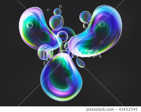 Splash of water bubbles with light reflection Splash of water bubbles with light reflection 43452545