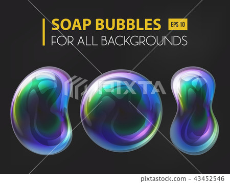 3d realistic soap or water bubbles 43452546