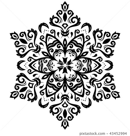 Oriental Abstract Vector Round Pattern 43452994