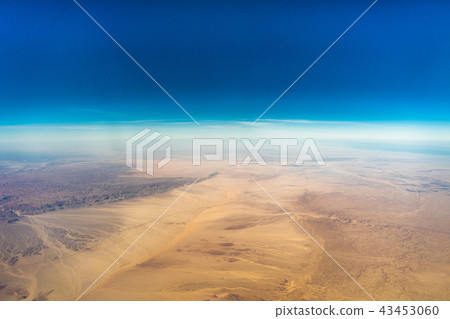 Egypt view from the airplane desert mountains. 43453060