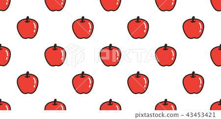 apple seamless pattern vector fruit isolated - Stock Illustration ...