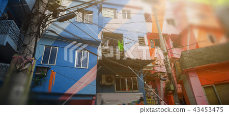 Rio de Janeiro downtown and favela 43453475