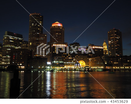 Urban scenery Night scene of Boston Building group Urban scenery Night scene of Boston Building group 43453629