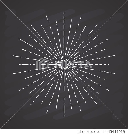 Retro sun bursts, Vintage radiant sun rays vector 43454019