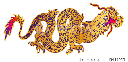 Golden japanese dragon. Golden japanese dragon. 43454055