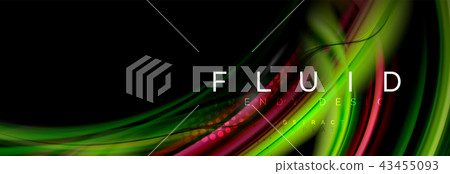 Flowing glowing color motion concept, trendy abstract layout template for business or technology 43455093