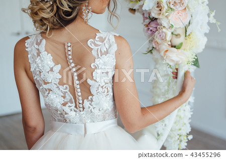 Wedding. Bride. Morning Preparations. Wedding lace Dress. Wedding. Bride. Morning Preparations. Wedding lace Dress. 43455296