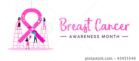 Breast Cancer Awareness Month women charity banner 43455549