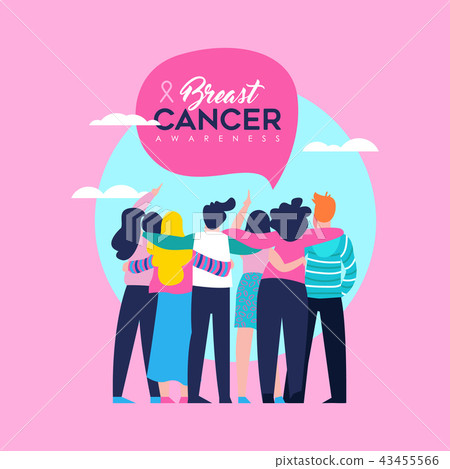 Breast Cancer Awareness card of friend group 43455566