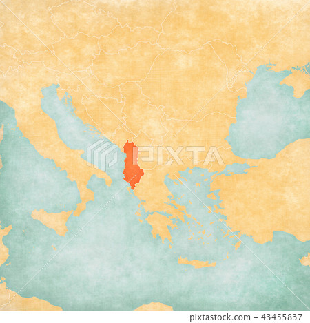 Map of Balkans - Albania 43455837