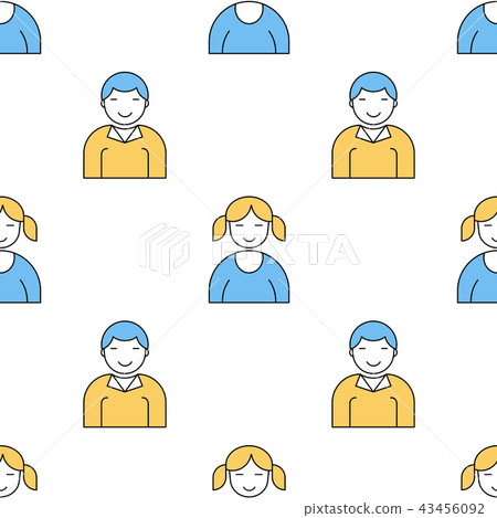Seamless pattern with school pupils Seamless pattern with school pupils 43456092