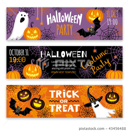 Collection of halloween banner templates. Collection of halloween banner templates. 43456488