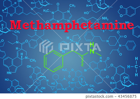 Methamphetamine, chemical formula Methamphetamine, chemical formula 43456875