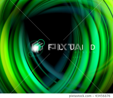 Fluid smooth wave abstract background, flowing glowing color motion concept, trendy abstract layout 43456876